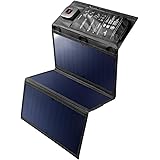 エレコム ソーラーチャージャー ソーラーパネル 21W 3枚 2ポート [ USB-C ×1 / USB-A ×1 ] 折りたたみ式 デジタル電流計 キックスタンド搭載 ポケット付き 吊り下げ穴 ブラック MPA-S03BK