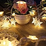 GPCT [Star Fairy] LED Crystal Clear [40 Clear Stars] String Light. 13 Foot Long Great for Outdoor In