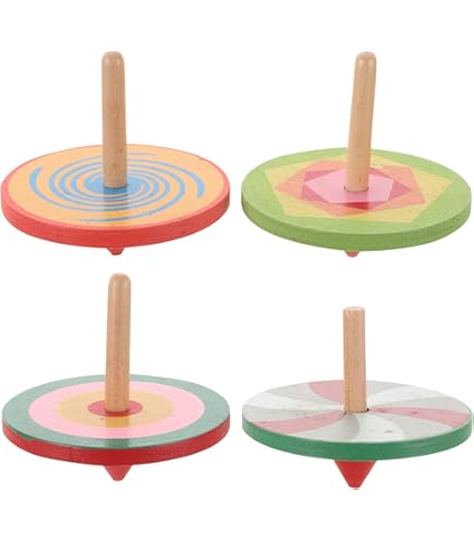 木製手回し独楽 木製手回し独楽 Amazon.co.jp: SKISUNO 4個セット 手回しコマ 木製