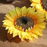 inverlee 1pcs人工花シルクひまわり花柄フェイク花ウェディングブライダルブーケDIYホームガーデン装飾 26cm