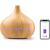 Meross スマート加湿器 アロマディフューザー 400ml 超音波式 おしゃれ 木目調 アロマ対応 タイマー LEDライト空焚き防止 コンパクト お手入れ簡単 音声コントロール 大容量ディフューザー