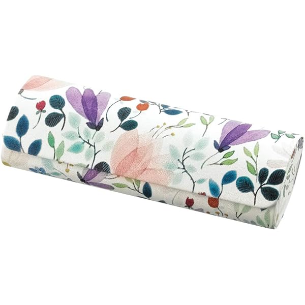 Amazon | [印傳屋] 印伝 メガネケース 鹿革 かぐわ ローズ小柄 黒地×白