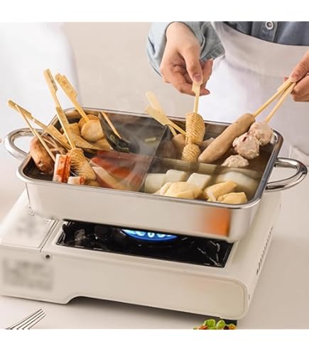 Amazon｜だんらん ステンレス製 木蓋 付 角型 おでん鍋 28×24cm 仕切