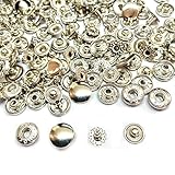 バネホック 12ｍｍ 金具 ブラックシルバー 50組 レザークラフト ハンドメイド (ブラックシルバー50組)