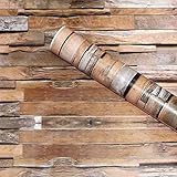 HaokHome 5020 かんたん貼付シールタイプ 壁紙 木目 ウォールステッカー 防水 グレー 45cm x 6m