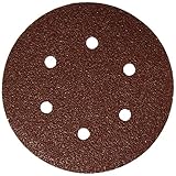 Bosch SR6R042 Random Orbit Sander Hook and Loop 6 Hole Disc 6-Inch 40 Grit Sand Paper, Red, 25-Pack 