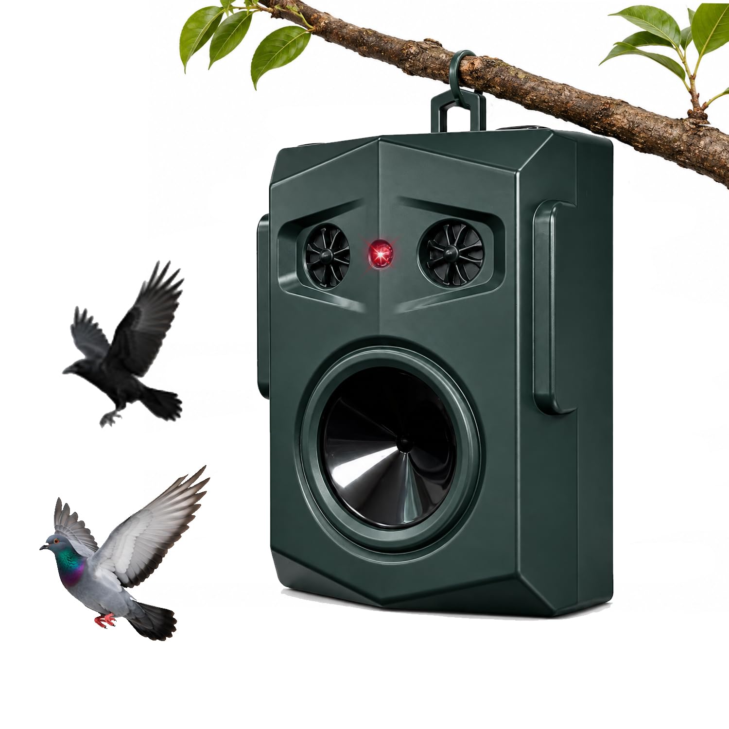 Rikuto 鳩よけ 鳥よけ 超音波 からすよけ 屋外 ハトよけ 鳥よけ対策グッズ 防鳥 超音波撃退器 低騒音 有効範囲直径10メートル | 超音波と警報音が自動作動 センサー IP67防水 ソーラー充電&USB充電 1300mAh ネズミ対策 はと
