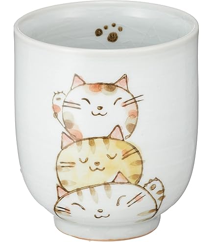 矢合直彦 作 ねこの湯呑み 陶器 コップ カップ ねこ 猫 動物