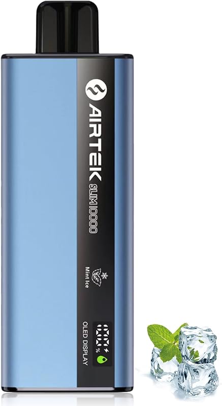 ZTOP 電子タバコ 使い捨て【業界極薄 超軽量】VAPE ベイプ シーシャ 10000回吸引可能 LEDディスプレイ搭載 バッテリー残量表示 リキッド残量表示 爆煙 700mAh大容量バッテリー 持ち運び便利 特製リキッド 水蒸気たばこ でんしたばこ 禁煙サポート ニコチンなし タールなし 禁煙補助に最適 Type-C充電可能(ミントアイス)