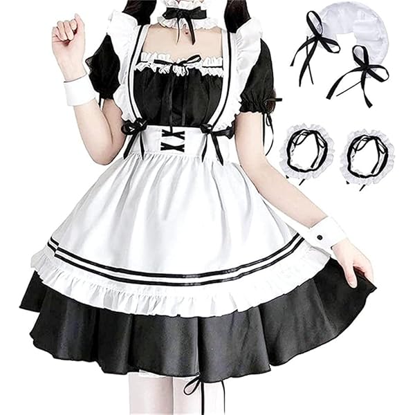 Amazon.co.jp: メイド服 コスプレ かわいい ゴスロリ レディース