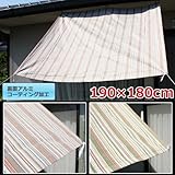 UVカット率100％ 訳ありサンシェード（オーニング）裏面シルバーアルミコーティング加工 撥水加工【巾190×丈180ｃｍ】ナポリ（ブラウン）