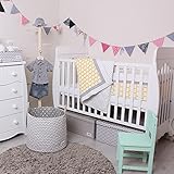 Minene Yellow Grey Bedding Bale Set Quilt Cover fitted sheet Pillow Case Unisex by Minene