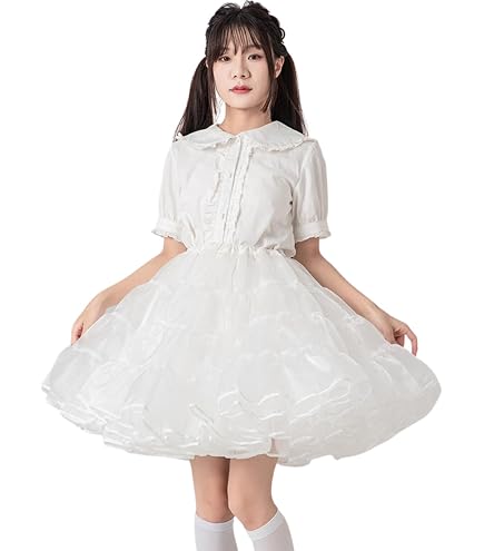 Amazon.co.jp: パニエ 白 レース パニエ ロング ワイヤーなし 黒