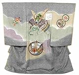 お宮参り 男の子 着物 産着 初着 お祝い着 日本製 刺繍 兜柄 ub192