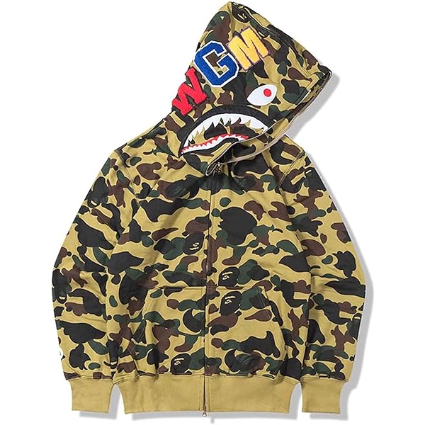 Amazon | [ESHILP] パーカー サメの口 あご 迷彩柄 サル ボーイズ
