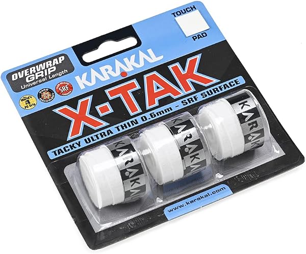 KARAKAL(カラカル) グリップ 全ラケットスポーツ対応 X-TAK GRIP KA701 白3巻き入り - 1