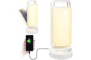 Munyday ソーラーランタン 太陽光充電＆USB充電【0電気代・長時間点灯】 ソーラーランプ LEDランタン 白色 昼白色 暖色3色切替 無段階調光 5000mAh大容量 モバイルバッテリー機能 100時間連続点灯 ソーラーライト 光色・輝度記憶