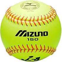 Amazon | ミズノ 革ソフトボール 3号 試合球 150 2OS-15000 イエロー 
