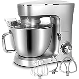 Xverycan スタンドミキサー 卓上ミキサー 8L大容量 3種類アタッチメント付き 業務用 家庭用 6段階スピード調節機能 パン生地こねやお菓子作り等に