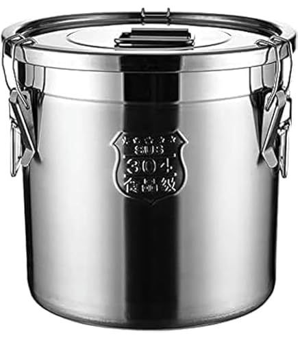 Amazon｜三和金属(Sanwakinzoku) 米びつ シルバー 本体満容量:約40L