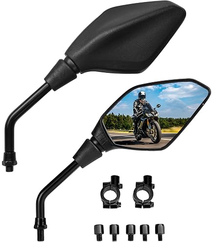 バイクミラー Amazon | バイクミラー 左右セット ZXタイプ 10mm 純正タイプ ブラック