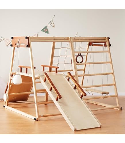 Amazon.co.jp: 木製 自立式 うんてい セット 運動 子供 キッズ 室内