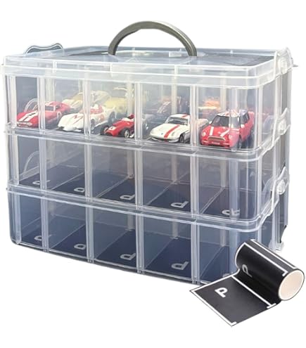 透明ミニカーケース　トミカ収納に最適　大容量コレクションボックス Amazon.co.jp: トミカケース 透明 ミニカー収納 透明アクリル製