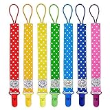 Blulu Pacifier Clip Holder, Rainbow, 7 Piece [並行輸入品]