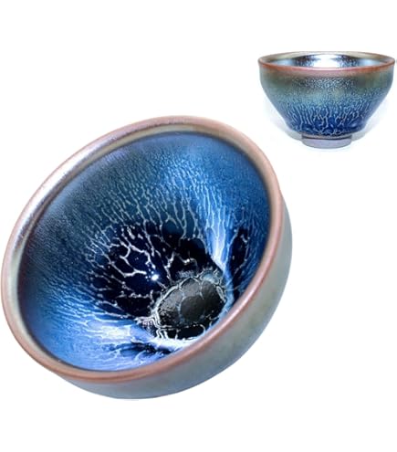 Amazon.co.jp: 窯変 曜変 天目 茶碗 抹茶碗 手作り 窯作 建盞 和食器