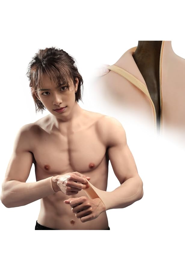 Amazon.co.jp: [EQAIWUJIE] 偽胸筋 筋肉スーツ 腕のあるシリコーン胸筋