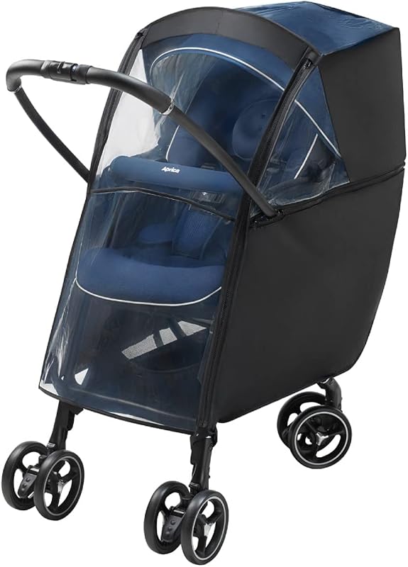 Aprica(アップリカ) ベビーカー用レインカバー レインカバー タイプ1 【ラクーナ、カルーンエアー、ルーチェ、ルンルン対応】 (ブラック) 2023917