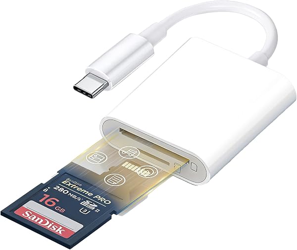 SDカードリーダー 【業界新版 iPhone17対応】 タイプc 2in1 SD/TFカードカメラリーダー 【SD/SDHC/SDXC/RS-MMCカード用】 USB3.0 OTG機能 双方向データ転送 デジカメ スマホ転送 iPhone17/iPhone16/iPhone15/iPad Pro/MacBook/Chromebook/AndroidスマホなどUSB-C機器対応 - 1