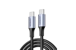 UGREEN 100W USB C to USB C Cable, Type C Power Delivery PD Fast Charging Cord, USB2.0 480Mbps for iPhone 16 Pro Max, MacBook Pro, iPad Pro, Dell XPS, Chromebook, Pixel, Galaxy S24, Switch, 2M, Black