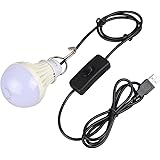 Onite USB端子に接続 金属フック付き ポータブル 電球形 USB LED電球 LED照明 USB LEDライト スイッチ付き キャンプライト アウトドア ランタン デスクライト ベッドランプ 車中泊ライト 停電ライト 緊急ライト (電球色)