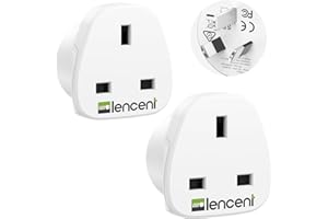 LENCENT 2 Pack UK to Australia China Plug Adapter, Grounded Australian Travel Adapter for Australia New Zealand China Fiji Argentina and More (Type I)