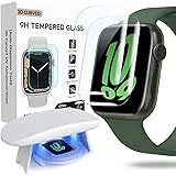 Flokinice Apple Watch Series 9/8/7用フィルム45mm 3D 曲面ガラスフィルム 傷を修理する 高透過率 耐指紋 飛散防止 気泡なし強化ガラス Apple Watch液晶保護フィルム 45mm（2枚入り）