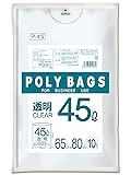 オルディ ごみ袋 45L 透明 10枚入 縦80cm×横65cm 厚さ0.03mm ポリバッグビジネス P-45