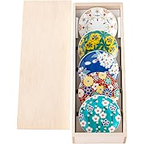 Amazon | 九谷焼 縁起豆皿 (縁起花) 小皿 花柄 絵皿 5枚セット 木