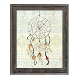 ドリームキャッチャー – ライト: Ojibwe Dream Snare on Indian Blanket壁アートプリント 11x14 BOH0000002FRA11X14BW