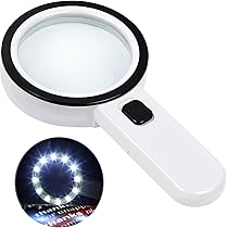 Amazon.co.jp: 拡大鏡 手持ちルーペ 12個LED 30X 拡大鏡 ライト付き