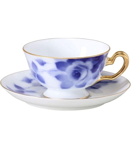 Amazon.co.jp: 大倉陶園 瑠璃片葉金蝕 カップ&ソーサー 箱付き 金彩