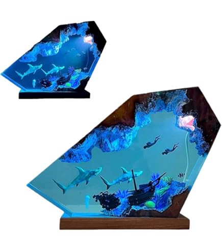 Amazon.co.jp : 海をテーマにしたジオラマ、オーシャンランプ、レジン
