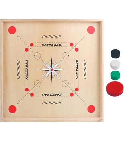 Amazon.co.jp: 日本カロム協会ロゴマーク入りカロム盤（玉29個付き