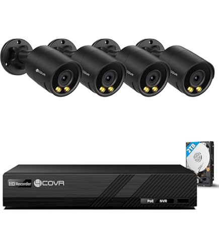 POE防犯カメラ500万画素4台 NVRセット H.265 POE防犯カメラ500万画素4台 NVRセット H.265録画録音 屋外IP66防水防塵