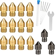 Amazon.co.jp: 3dプリンター ノズル 0.4mm MK8 硬化鋼（3個）+真鍮製