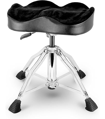 Drum Throne With Backrest Padded Hydraulic Drum Chair Height Adjustable Stool Stable Bass Comfortable Memory Foam Seat Adult Drummers Guitar Players Black Appl