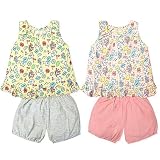 (ピンク/95cm)ベビー服 女の子 上下組 半袖 タンクスーツ ショートパンツ パジャマ 梨地天竺 綿素材 襟元袖元ゴム入り ギンガムチェック ロゴプリント 女児 ベビー