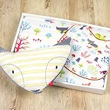 今治タオル ベビーギフト もり バスタオルセット 化粧箱 手提げ袋 ラッピング込 (イエロー)