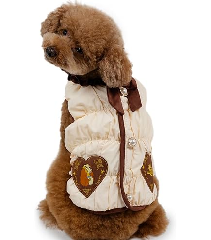 mikiさん　犬服 ディズニー ミッキー 犬 服 秋 遠赤外線 軽ふわ ベスト 背中開き