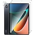 【４枚入り】For Xiaomi Pad5 ガラスフィルム+カメラフィルム Qiijee 日本旭硝子製 高硬度9H 防指紋 耐衝撃 飛散防止 透過率99% 2.5D ラウンドエッジ加工 自動吸着 Xiaomi Pad5 用 レンズ保護(2枚入)+液晶